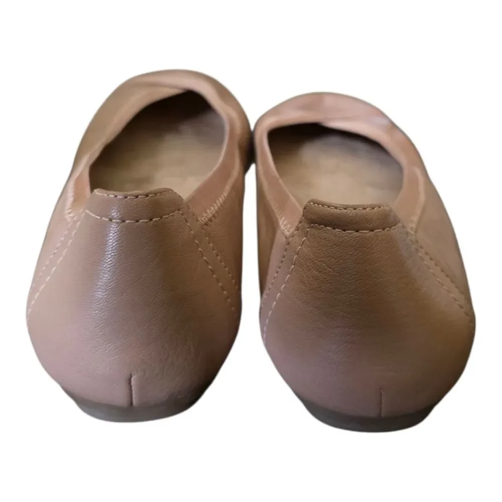 VIONIC Caroll Tan‎ Leather Crossover Ballet Flat - Size 6 1/2